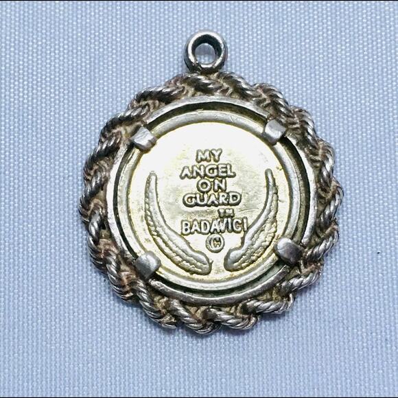 Signed Badavici Sterling silver Guardian Angel Pendant ๏ฟผ - Picture 3 of 4